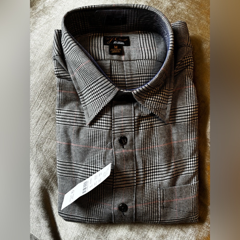 J. Crew Men's Cotton -Cashmere Blend Checkered Shirt - Picture 7 of 9